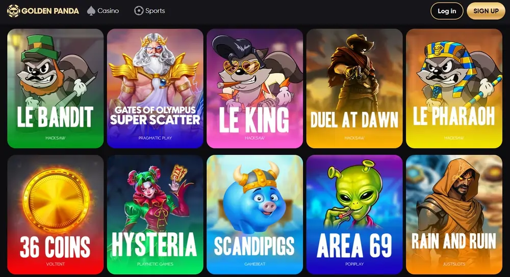 Golden Panda casino games