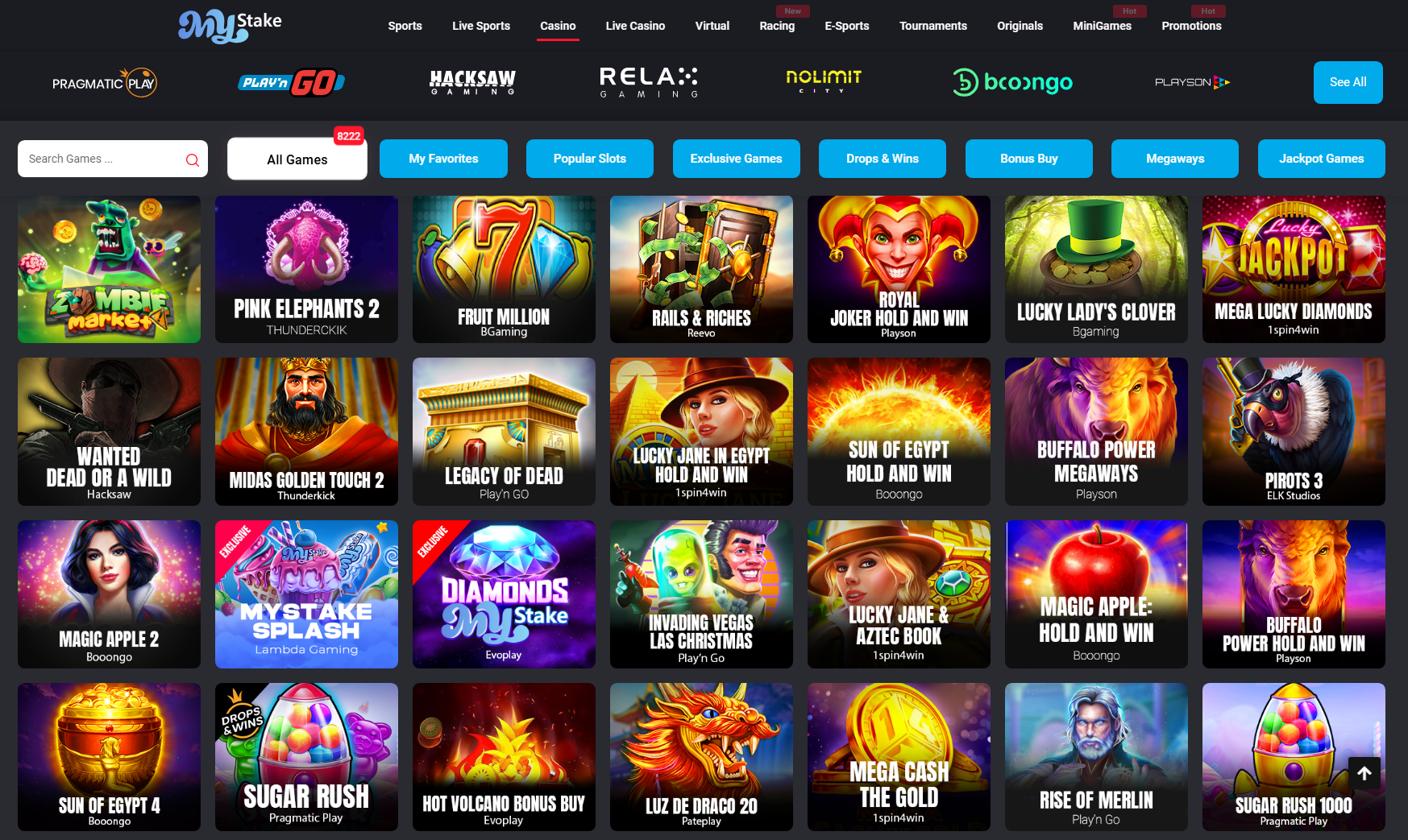 MyStake Casino Games