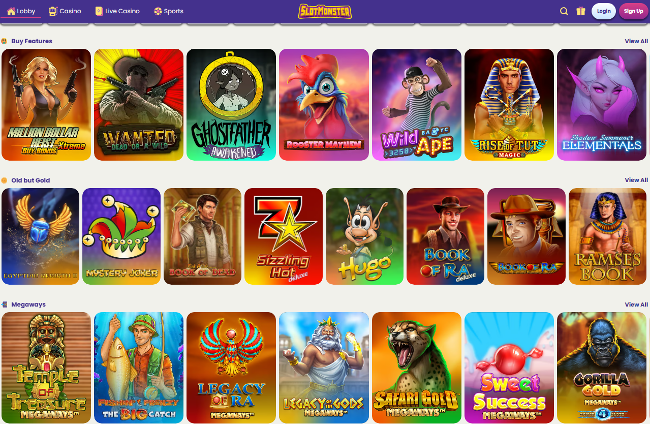 SlotMonster Casino slot games