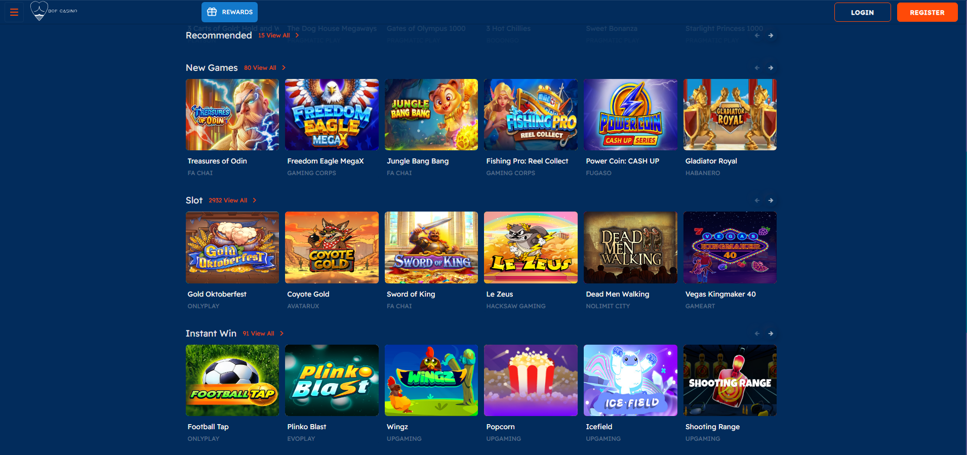 bof casino slot games